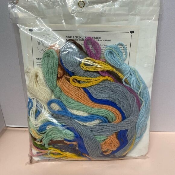 From the heart sunlight pansies Needlepoint14x18 - Picture 3 of 3